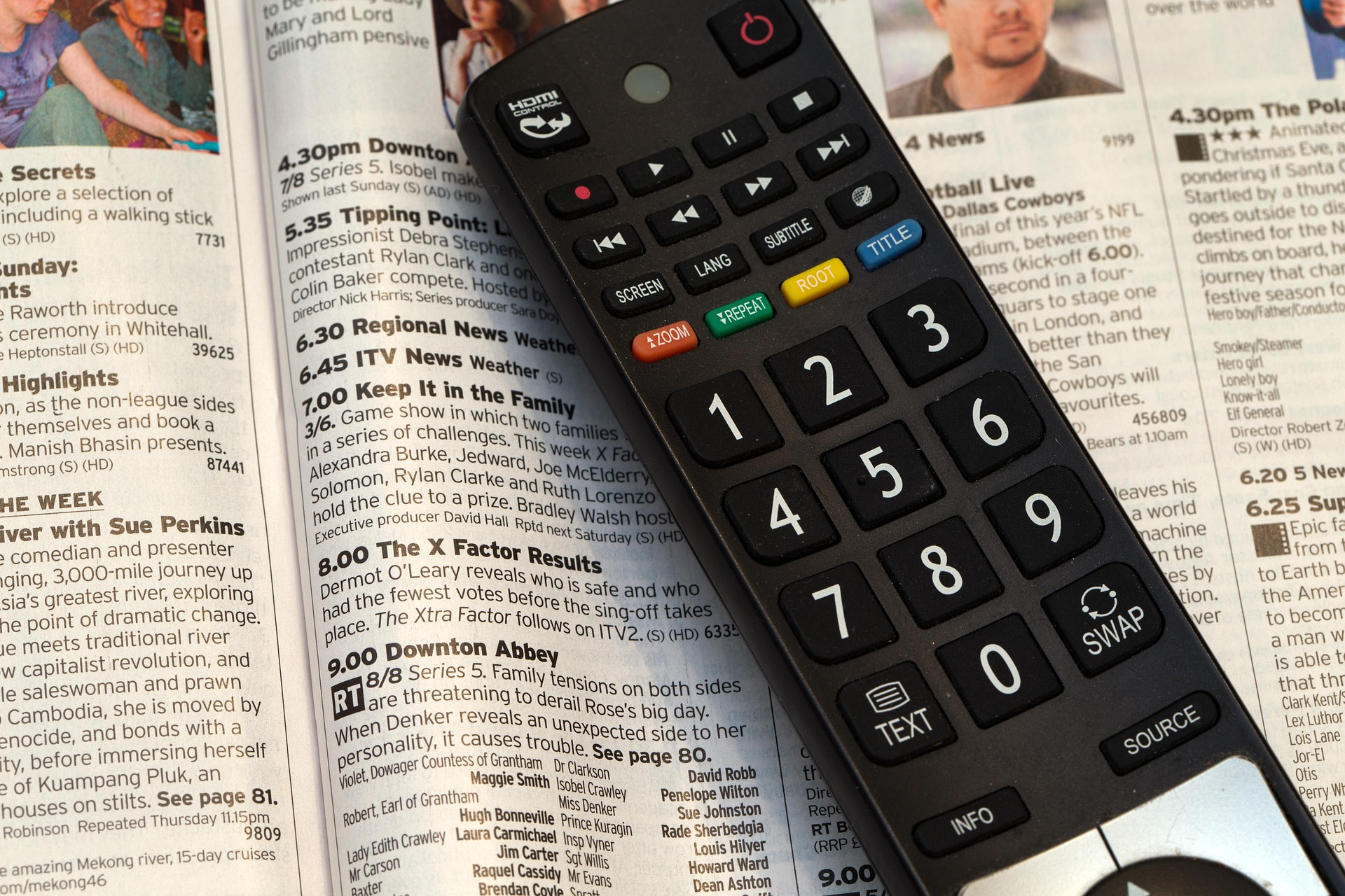 Fernbedienung auf Fernsehzeitung